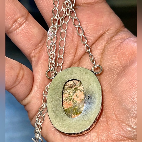 Unakite Jasper Pendant Necklace - Picture 11 of 13